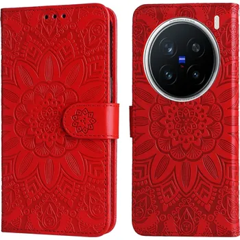 Pouzdro na mobilní telefon Sunflower knížkové pouzdro na Vivo X200 Pro 5G - červené