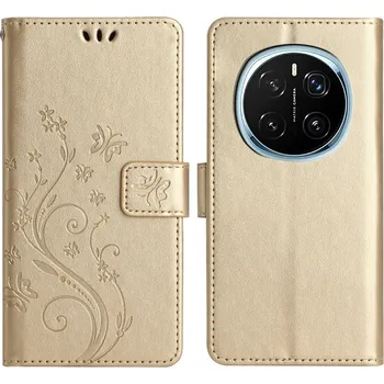 Pouzdro na mobilní telefon Flowers knížkové pouzdro na Honor Magic 7 Pro 5G - zlaté