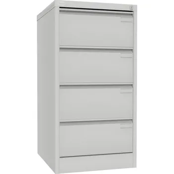 Kartotéka MALOW Kartotéka čtyřzásuvková Szk 304/4 Sis pro formát A5 [světle šedá, dopravní žlutá RAL 1023]