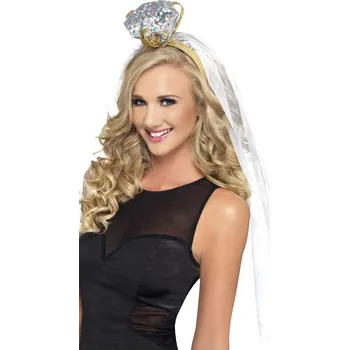 Karnevalový doplněk Čelenka s velkým zásnubním prstenem