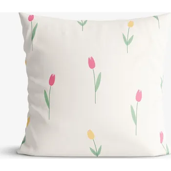 Povlak na polštářek Bavlněný povlak na polštář - Tulipány 50 x 60 cm