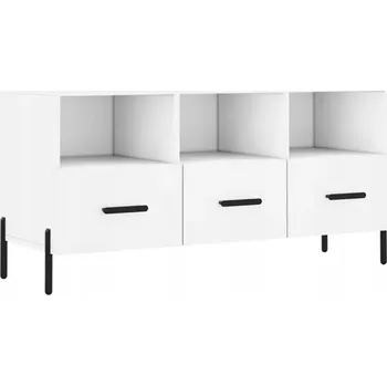 Televizní stolek TV stolek bílý 102x36x50 cm - imitace dřeva