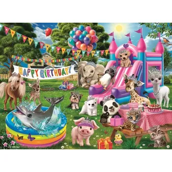 Puzzle RAVENSBURGER Zvířecí narozeninová párty XXL 100 dílků