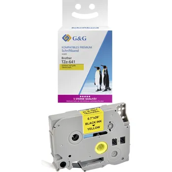 Papír pro tiskárny páska do štítkovače G a G BB-B-G-641 kompatibilní náhradní Brother TZe-641 Barva pásky: žlutá Barva písma: černá 18 mm 8 m