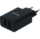 Swissten síťový adaptér smart ic 2x usb 2,1a power černý