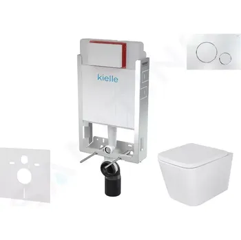 WC sada kielle Set předstěnové instalace, klozetu Arkas I, sedátka softclose a tlačítka Gemini II, lesklý chrom 30505SZ40