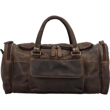Pánská aktovka Kožená cestovní taška Greenwood Alois - tmavě hnědá