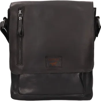 Pánská aktovka Pánská kožená taška přes rameno Mustang Hugo - černá