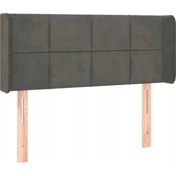 Čelo postele sametové tmavě šedé 93x16x78 cm