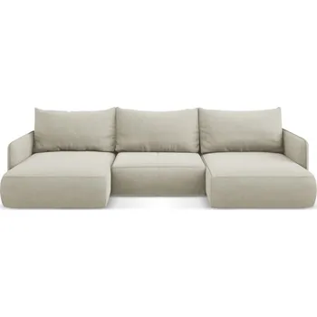 Pohovka Krémová rozkládací/s úložným prostorem rohová pohovka Nanea – Makamii ID_1732060