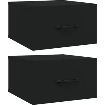 Noční stolek Závěsné noční stolky černé 35x35x20 cm