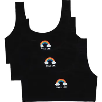 Dívčí spodní prádlo Dívčí podprsenka (lambáda) - bez výstuže, bez kostic (3 ks v balení) Barva: 3x černá