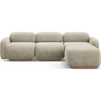 Pohovka Béžová modulární rohová pohovka z textilie bouclé Ailani – Makamii ID_1731470