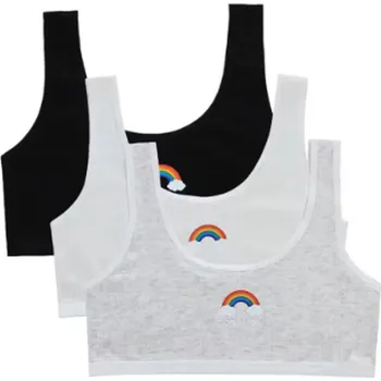 Dívčí oblečení Dívčí podprsenka (lambáda) - bez výstuže, bez kostic (3 ks v balení) Barva: černá, bílá, šedá
