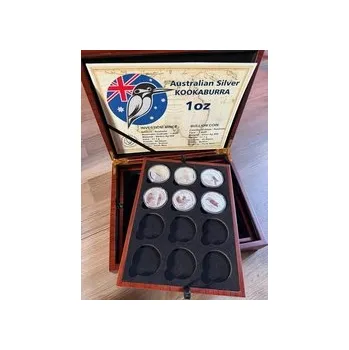 Sběratelství 6x 1oz investiční stříbrná mince Kookaburra 2020 - 2025 v etui pro 36 mincí