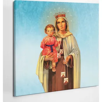 Obraz Dekorace obraz na plátně do Obývacího Pokoje Matka Boží s malým Ježíšem 50x50 cm