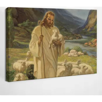Obraz Obraz Canvas do ložnice Dekor Ježíš Dobrý Pastýř 30x20 cm