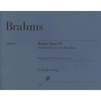 Johannes Brahms: Waltzes Op. 39 (noty, čtyřruční klavír)