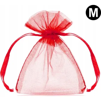 Obraz Organzová taška 100 Ks ČERVENÁ 9x12cm svatba svatební hostina party taška dárek
