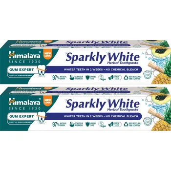 Dentální hygiena Himalaya Sparkly White Bylinná Bělící Zubní Pasta Bez Fluoridu (3 Balení)