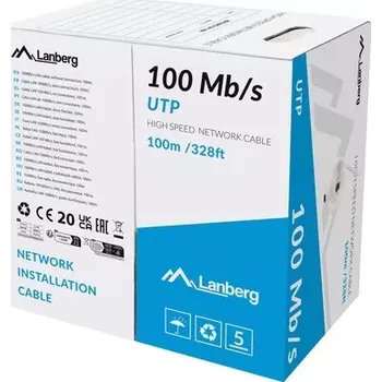 Síťový kabel Kabel LAN UTP 100MB/s CCA 100m šedý