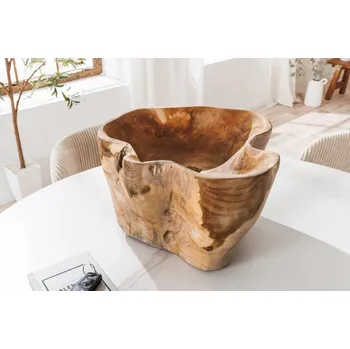 Velká dekorační mísa z teakového dřeva - Flowers