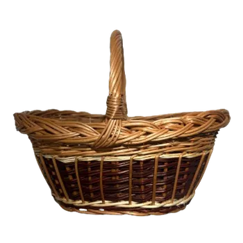 Nákupní košík Proutěný košík ovalný malý zdobený