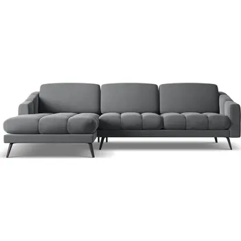 Pohovka Šedá sametová rohová pohovka (levý roh) Nalu – Makamii ID_1731606