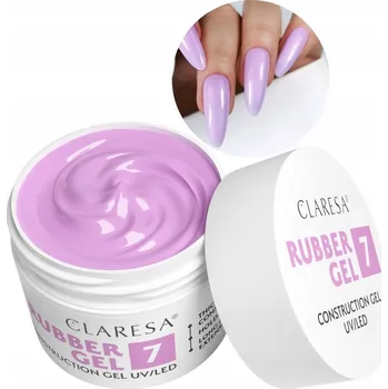 Lak na nehty Claresa RUBBER GEL gel na nehty pro modeláž a prodlužování, stavební gel #7 45g