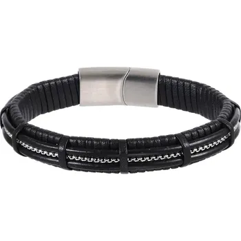 Náramek Free Style Kožený náramek s chirurgickou ocelí MBSS187 Délka náramku: 21 cm