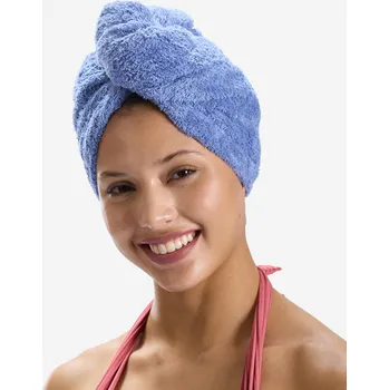 Ručník DECATHLON Ručník z mikrovlákna na osušení vlasů modrý