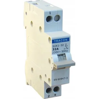 přepínač TRACON Přepínač volby napájení na DIN lištu 1P, 32A SVK1-32
