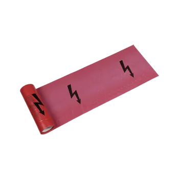 Výstražná páska Výstražná fólie 33 cm × 0,08 mm, délka 100 m červená - ELEKTŘINA