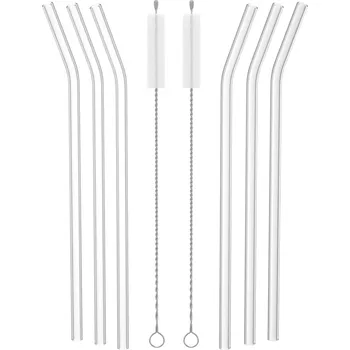 Siguro Sada skleněných brček Crystal Sip, 6ks, 2 kartáčky