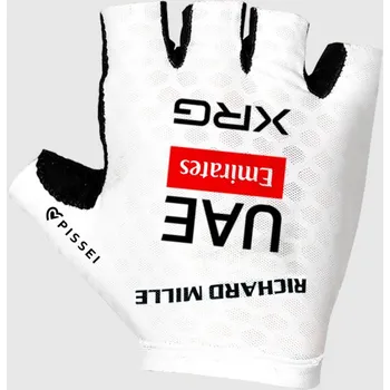 Cyklistické rukavice PISSEI Cyklistické rukavice krátkoprsté - UAE TEAM EMIRATES XRG 2025 - bílá/černá