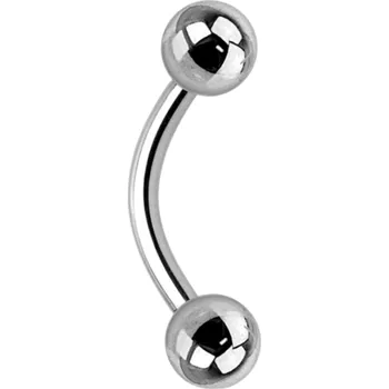 Piercing Atreya Titanový banánek s kuličkami Velikost: 1,6 mm, Velikost koncovky: 3 mm, Délka / Průměr: 8 mm