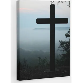 Obraz Obraz Canvas na Plátně jako Dárek Krajina s křížem 20x30 cm