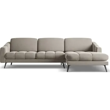 Pohovka Béžová sametová rohová pohovka (pravý roh) Nalu – Makamii ID_1731524