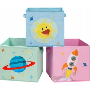 Úložný box 3X PUDEŁKA NA ZABAWKI DZIECIĘCE SKRZYNKI 30x30 CM KONTEJNERY ORGANIZÉRY VELKÉ