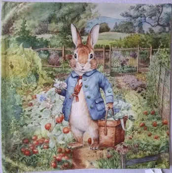 Povlak na dekorativní polštářek Povlak na polštářek zajíček a zahrádka