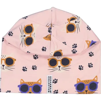 Čepice Dětská tenká bambusová čepice Pink Cool Cats Geggamoja Velikost: 48-50cm (1-2 roky) XS