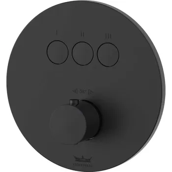 Vodovodní baterie Kronenbach Smart Push vanová baterie pod omítku s termostatem černá 19044003SM