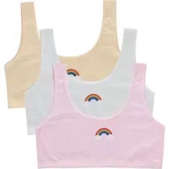 Dívčí podprsenka (lambáda) - bez výstuže, bez kostic (3 ks v balení) Barva: tělová, bílá, růžová