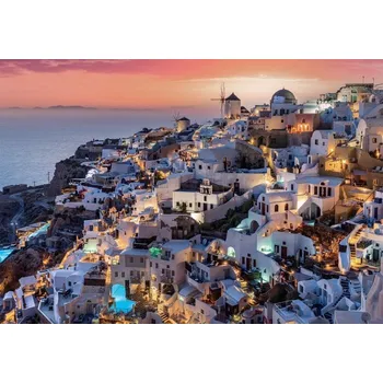Puzzle Clementoni Večer na Santorini, 1000 dílků + k objednávce puzzle zdarma