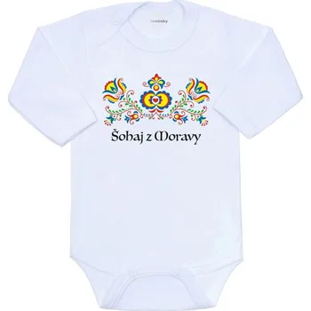 Kojenecký body NEW BABY Dětské body s potiskem Lidový vzor Šohaj z Moravy New Baby Vel. 80