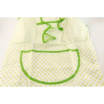 Kuchyňská zástěra Dámská zástěra do kuchyně světle zelená s puntíky