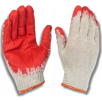 Pracovní rukavice Rukavice UPIREK polycotton+latex červené 10 párů