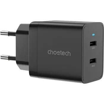 Mobilní telefon Nabíječka do sítě ChoeTech Mini Dual USB-C PD40W Wall Charger