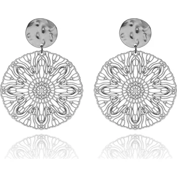 Náušnice Yvon Filigránové kruhové náušnice z chirurgické oceli 316L s jemným vzorem