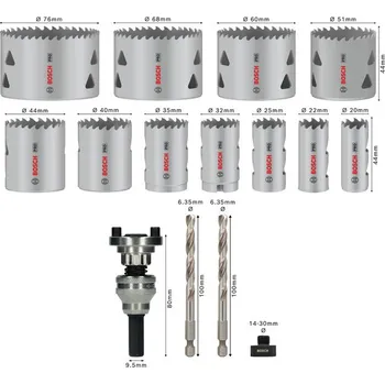 Vrták BOSCH 15dílná sada děrovek PRO Multi Material, unašeč Q-Lock (2608901549)